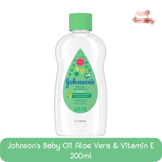 Johnsons Baby Oil Aloe Vera And Vitamin E 200ml.จอห์นสัน เบบี้ ออยล์ อโลเวร่า แอนด์ วิตามินอี 200มล.