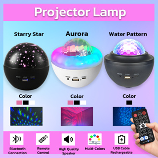 ลำโพงตามจังวะเพลงควบคุมด้วยรีโมท Water Pattern Projector Lamp ลำโพงไฟ LED โปรเจคเตอร์คลื่นน้ำ RGB