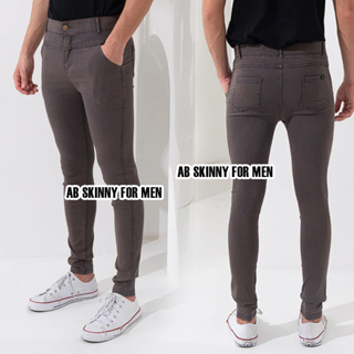 AB Skinny For Men สีเทาฟอก กางเกงสกินนี่ยีนส์ 16 สี ของแท้ จากเพจดัง 80,000 Like กางเกง AB สกินนี่ยีนส์ ผู้ชาย