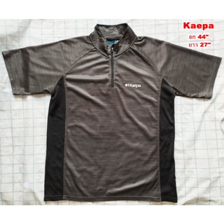 Kaepa เสื้อกีฬา เสื้อโปโล แห้งไว-สีเทา/ดำ ไซส์ L44"  ของแท้ (สภาพเหมือนใหม่ ใหม่กริ๊บ)