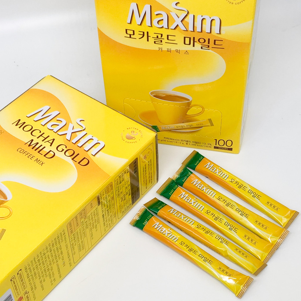 กาแฟเกาหลี-maxim-coffee-100-ซอง-กาแฟแม็กซิม-mocha-white-gold-นำเข้าจากเกาหลีแท้