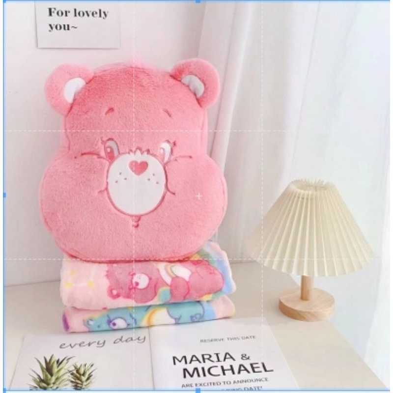 ตุ๊กตาแคร์แบร์-ผ้าห่มด้านใน-หมอนผ้าห่ม-หมี-care-bear