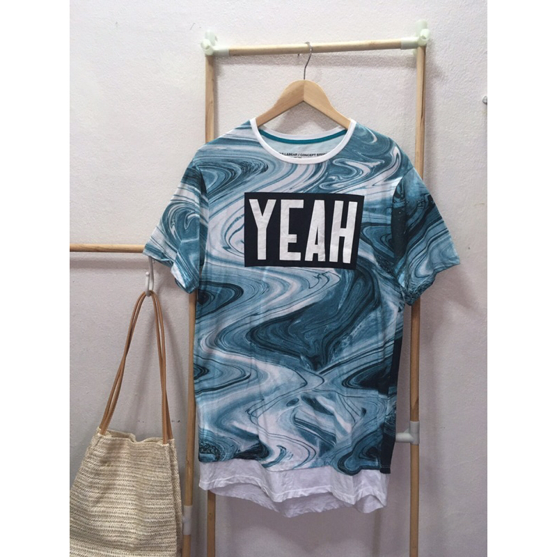มินิเดรสผ้ายืด แบรนด์ Pull&bear size S อก 37”38”รอยสกรีนร้าวนิดหน่อย