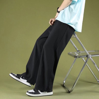 MOGU FASHION【✨มาใหม่✨】 ฤดูร้อน สีทึบ ลำลอง ทรงตรง หลวม ลำลองกางเกงขายาวผู้ชาย