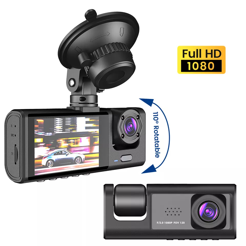 กล้องติดหน้ารถหน้าจอ-hd-2-0-3เลนส์-กล้องติดรถยนต์ความคมชัดระดับ-hd-ความละเอียด1080p-dvr-dash-cam-อุปกรณ์บันทึก-rive