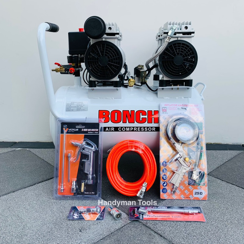 BONCHI ถังลม ปั๊มลม 50 ลิตร ปั๊มลมโรตารี่ ปั๊มลมออยฟรี รุ่น WP550-2/50 ...