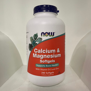 NOW Foods Calcium & Magnesium with Vitamin D-3 and Zinc 240 Softgels