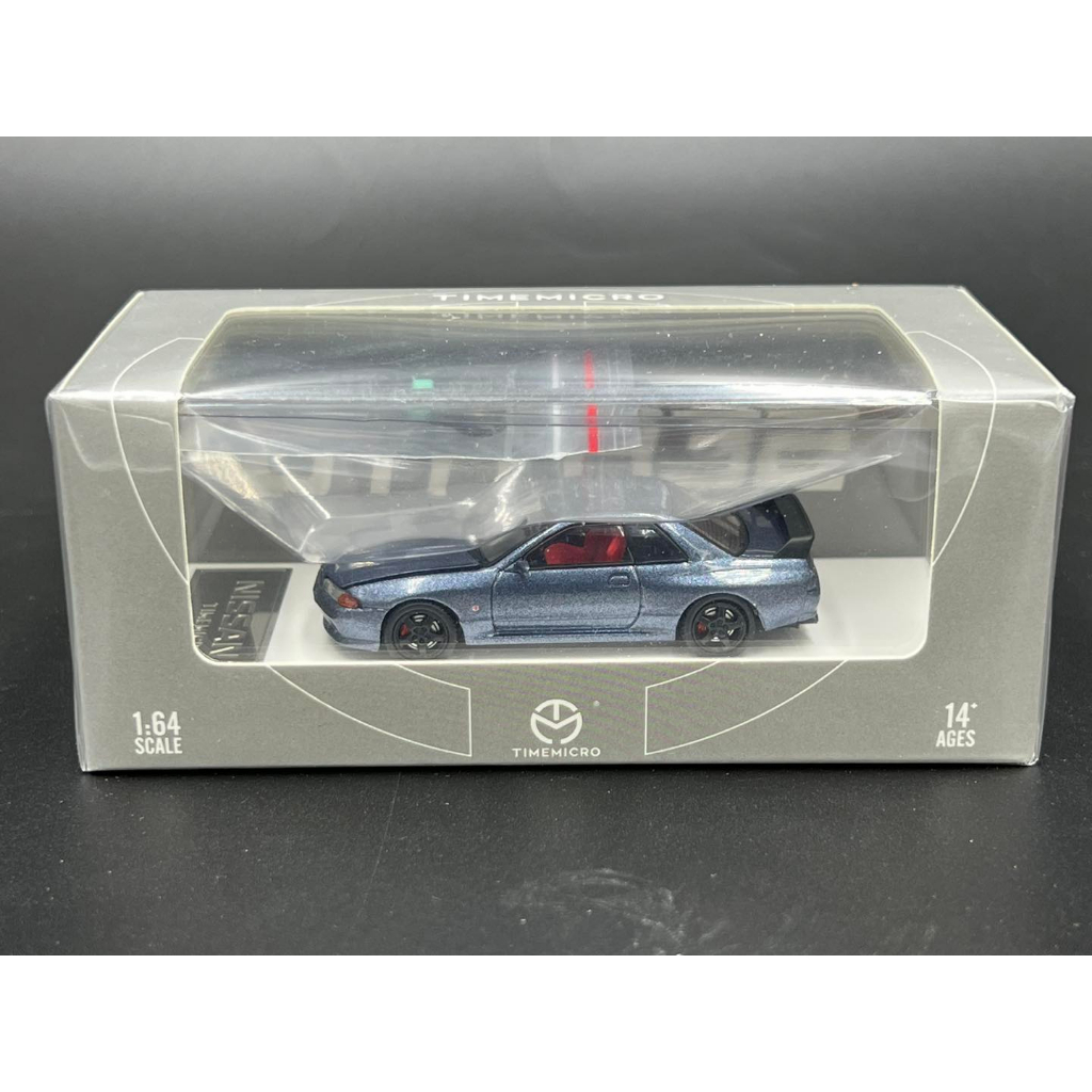 timemicro-1-64-nissan-gtr32-silver-ฝากระโปรงรถเปิดได้-มีห้องเครื่อง