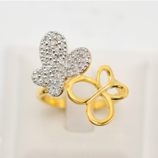 แหวนเพชรผีเสื้อ แหวนเพชร แหวนทองเพชรแท้ ทองแท้ 37.5% (9K) ME632