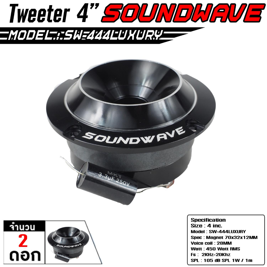 soundwave-sw-444luxury-ทวีตเตอร์-แหลมจาน-จำนวน-1คู่-ลำโพงรถยนต์-เครื่องเสียงรถ-ลำโพง4นิ้ว-เครื่องเสียงรถยนต์-เสียงแหลม