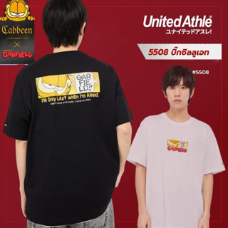 United Athle®  เสื้อยืดผู้ชาย  เสื้อยืดคอกลมแขนสั้น Cartoon Anime Garfield เสื้อยืดผ้าฝ้ายคู่รัก- สีดำ รุ่น #5508