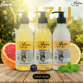 ผลิตภัณฑ์ทำความสะอาดผิว Floral Yuzu Elder Flower 300ml. มีสารสกัดจาก Yuzu ceranide B + Vit C ช่วยให้ผิวกระจ่างใส