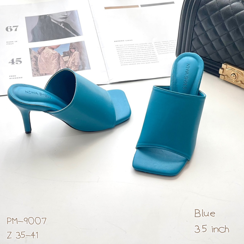 รองเท้าสตรี-maxi-หน้าแผ่น-รองเท้าส้นสูง-รหัสสินค้า-pm-9007
