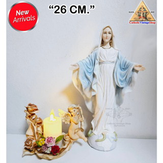 รูปปั้น เซรามิก พระแม่มารีย์หรรษทาน คาทอลิก คริสต์ อังกฤษ the Miraculous Meda Mary Catholic Statue Figurine religion