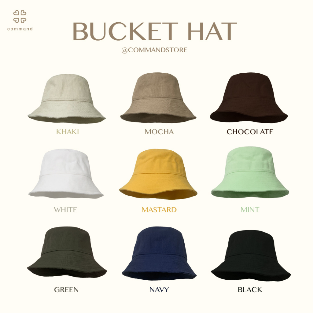 ภาพหน้าปกสินค้าพร้อมส่ง‎️‍ หมวกBucket หมวกบักเก็ตหลากสี เนื้อผ้านุ่มใส่สบาย ใส่ได้ทั้งผู้หญิงและผู้ชาย จากร้าน commandstore บน Shopee