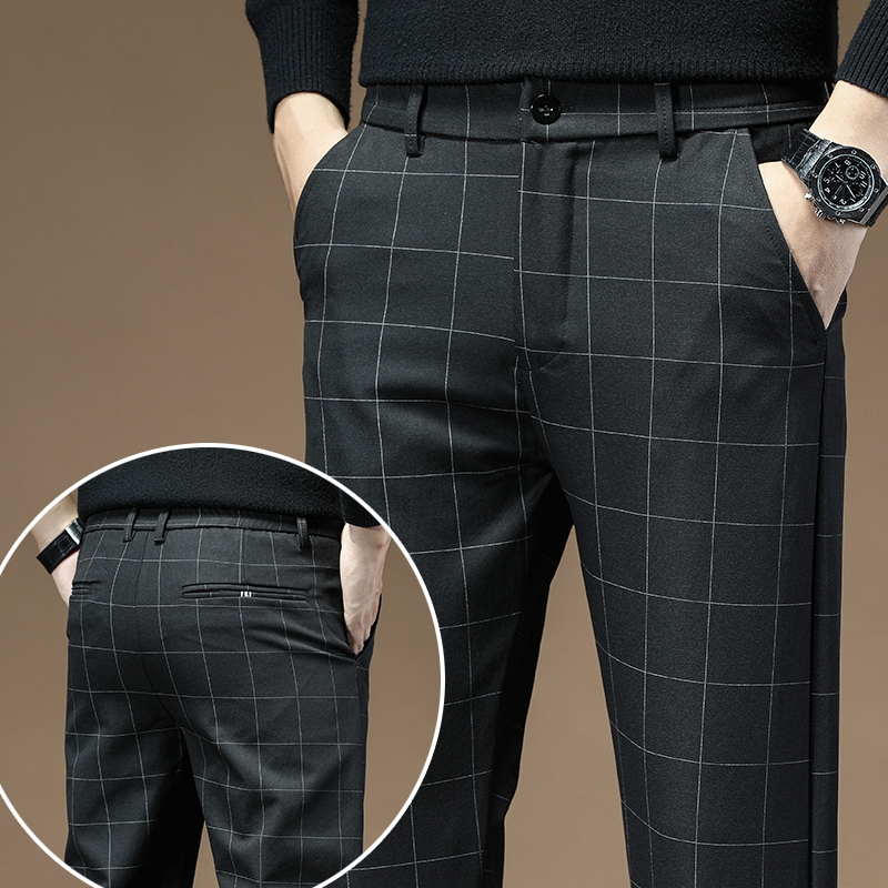 ภาพหน้าปกสินค้าพร้อมส่ง) /สไตล์เกาหลีล่าสุด: กางเกงผู้ชายสไตล์เกาหลีสไตล์ธุรกิจเนื้อผ้าเจ้าของรูปทรงที่พอดีและทรงตรงและไม่รีดรอบวัน