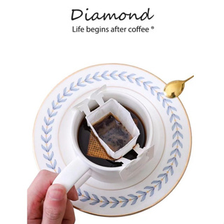 ❤ Diamond Drip Coffee Filter Bag ถุงดริปกาแฟ 50ซอง แบบมีหูแขวน กาแฟดริป ซองกาแฟดริป ดริฟกาแฟ ถุงกรองกาแฟ