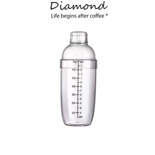 ❤ Diamond Coffee เชคเกอร์ พลาสติก มีสเกล แก้วเชค 350ml อุปกรณ์บาร์เทนเดอร์ แก้วเชค งานฝีมือขั้นสูง การวัดที่แม่นยำ