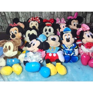 2.ตุ๊กตามิกกี้เม้าส์ มินนี่ เม้าส์ Mickey Mouse Minnie Mouse Disney ดีสนีย์ (ไซต์เล็ก)ลิขสิทธิ์แท้ มือสอง #ของแท้ดิสนีย์