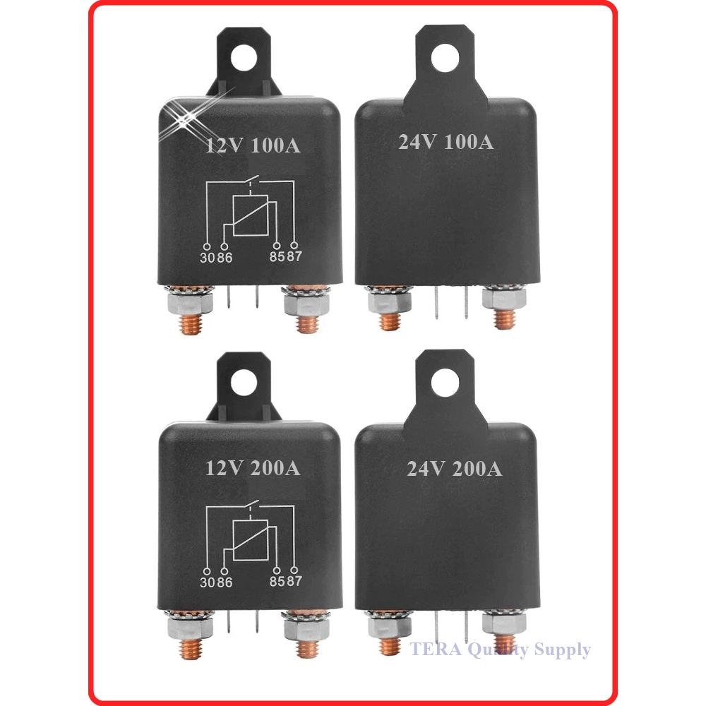 Car Starter Relay รีเลย์กำลังสูง 4ขา 200A 100A 12V 24V รีเลย์รถยนค์ รี