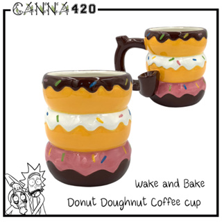Donut Doughnut Coffee cup แก้ว แจกันแก้ว ไปป wake and bake