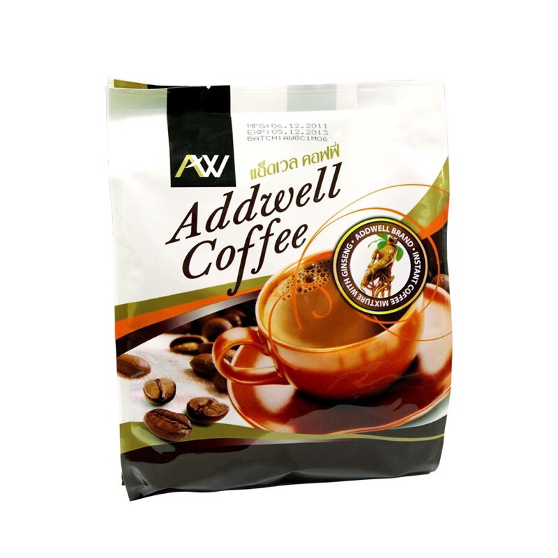 แยกขาย-กาแฟโสมแอ็ดเวลคอฟฟี่-addwell-coffee-1ห่อ30ซอง-กาแฟสำเร็จชนิดผงผสมโสม-กาแฟผสมโสม-กาแฟ-กาแฟโสม-กาแฟaddwell