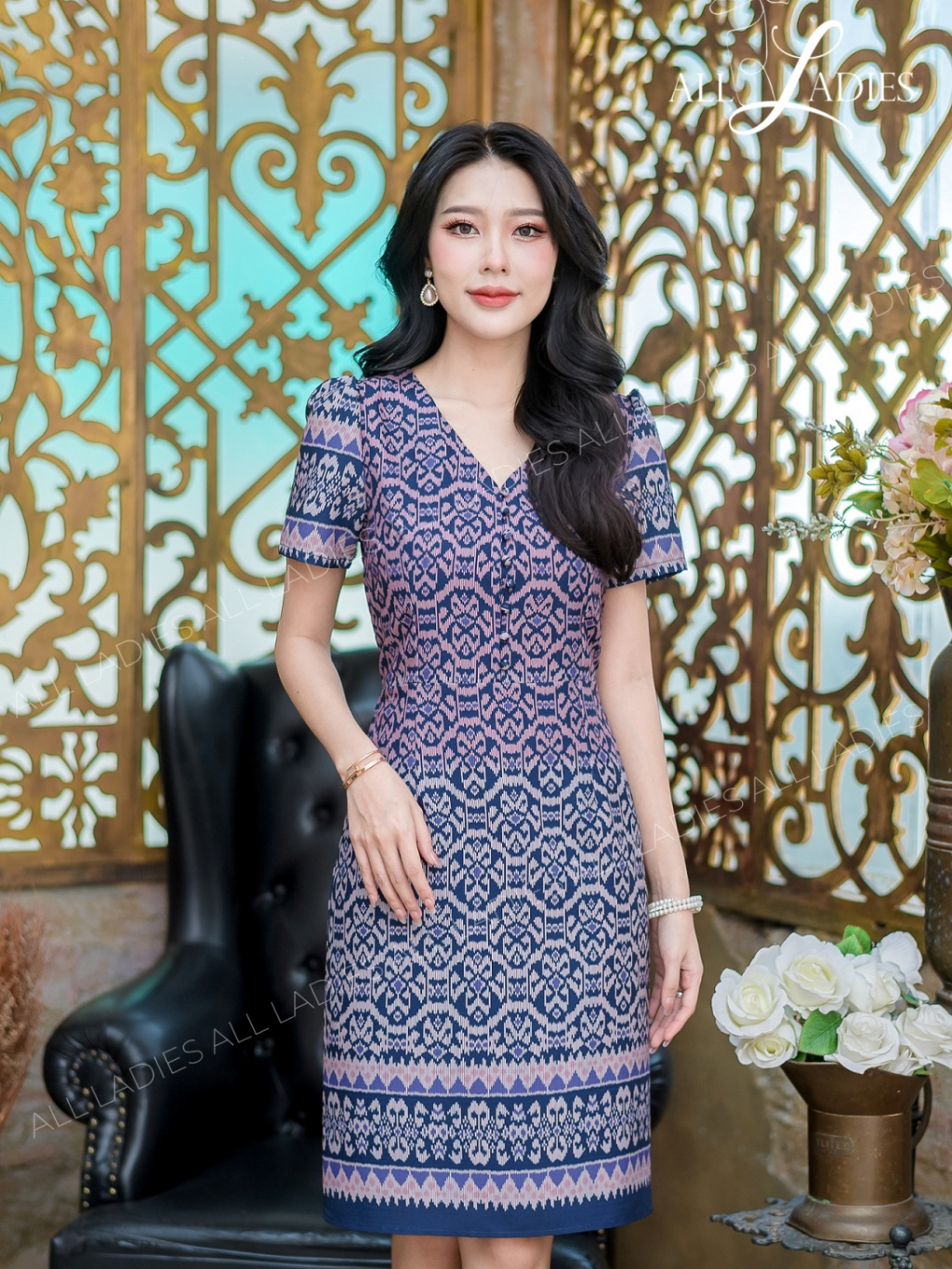 all-ladies-เดรสลายไทย-ผ้าพิมพ์ลายไล่สีออมเบรสวยมาก-ๆ-ทรงสวยใส่ง่ายแพทเทิร์นเข้าทรงสวย-ห้ามพลาดค่ะ