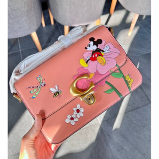 COACH DISNEY X STUDIO SHOULDER BAG WITH MICKEY MOUSE AND FLOWER ((CH413))