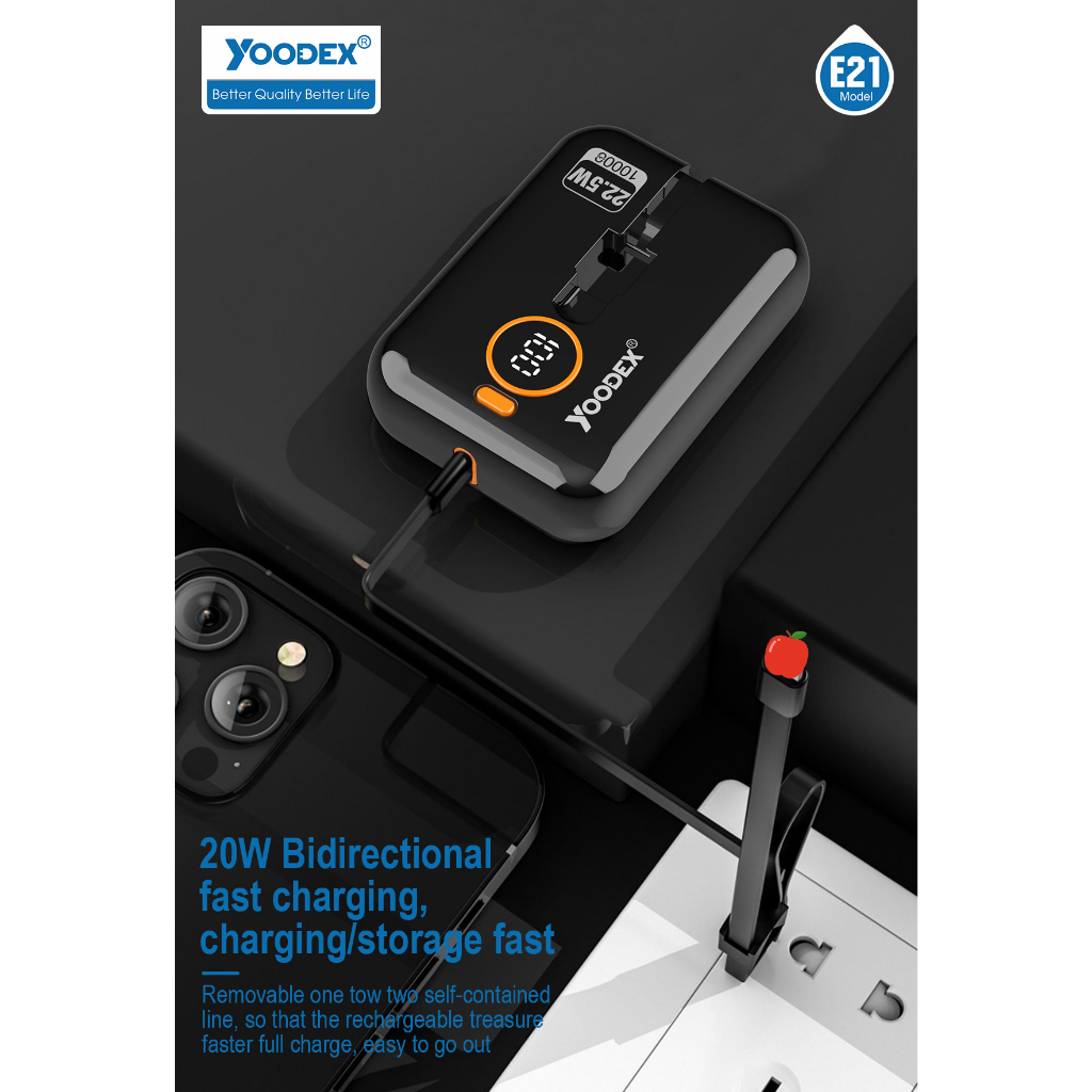 powerbank-yoodex-e21-ของแท้100-pd20w-22-5w-10000mah-พาวเวอร์แบงค์-ชาร์จเร็ว-fast-charge-quick-charge-แบตสำรอง-e21