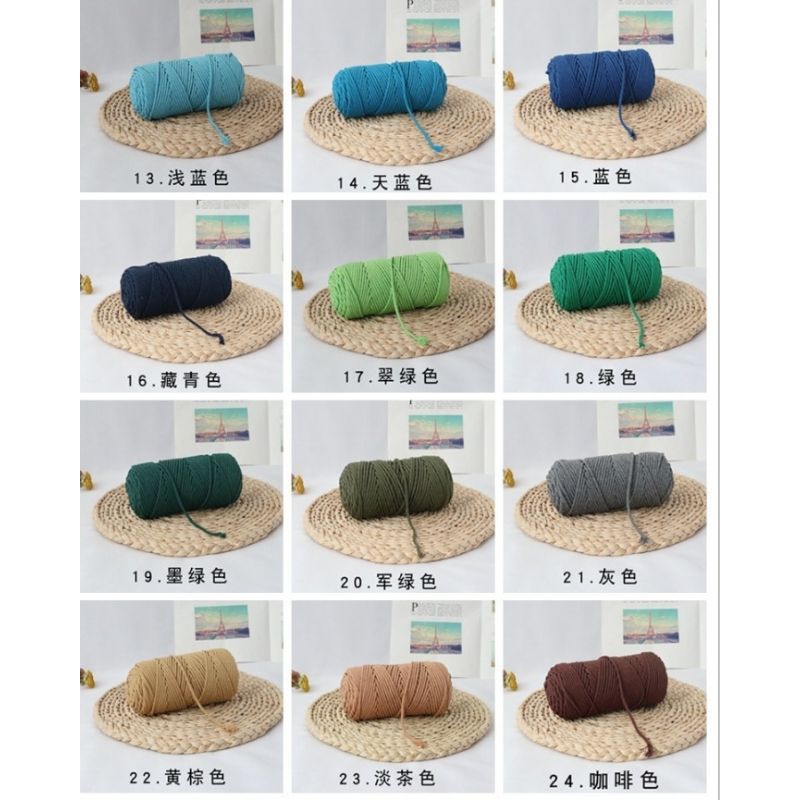 cotton-rope4mm-100m-เชือกคอตตอน-สำหรับมัดเมคราเม่-กระเป๋า-ฝาผนังตกแต่งเมคราเม-macrame-diy