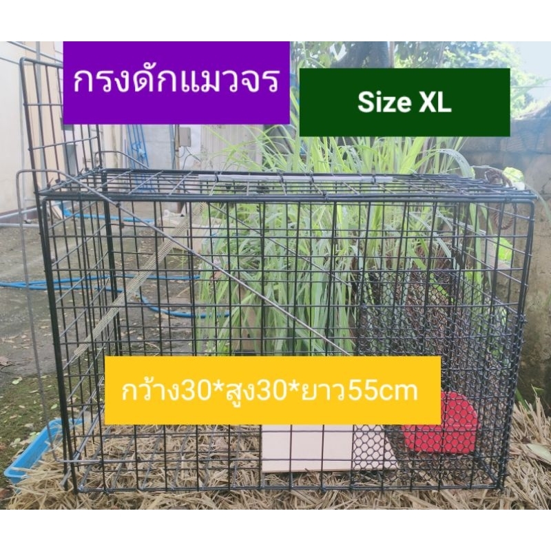 กรงดักแมวจรแมวขโมย-พิเศษเสริมตาข่ายเสริมสปริง-2-ตัว