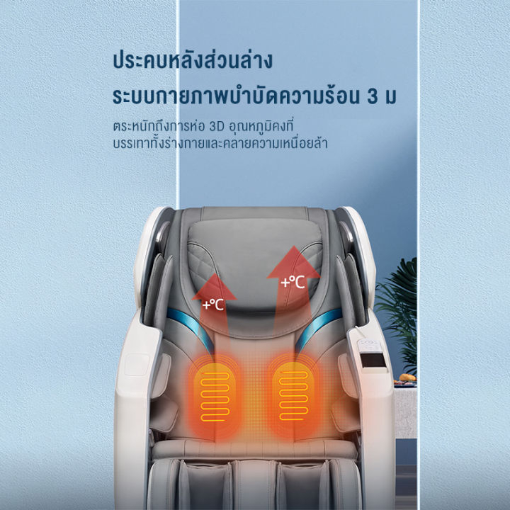 XUTI AM-R1S เก้าอี้นวดไฟฟ้าเพื่อสุขภาพ Zero Gravity โปรแกรมอัตโนมัติ สแกนร่างกาย นวดสั่น นวดคลึง นวดกดจุด นวดทุบ สัมผัส 3 มิติ หัวนวดกลีบดอกไม้ ผ่อนคลายกล้ามเนื้อทั้งตัว (รีโมทภาษาไทย)