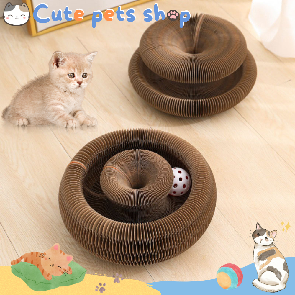 ของเล่นแมว-ของเล่นแมวถูกๆ-ที่ลับเล็บแมว-ที่ฝนเล็บแมว-cat-toy-ของเล่นถูก-ของเล่นแมวรางบอล-ลับเล็บรางบอล-สามารถพับ-ยืด-หด