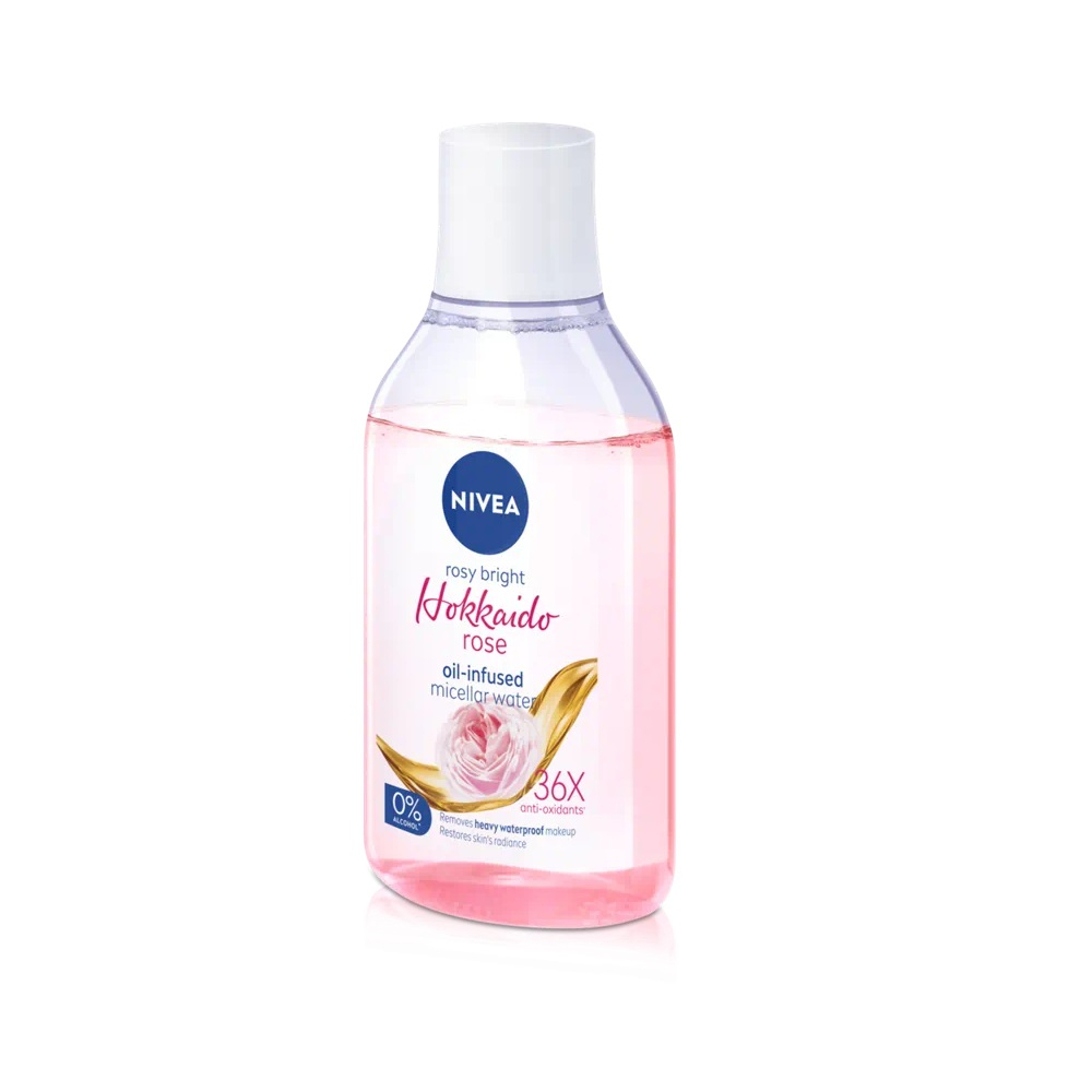 nivea-rosy-bright-hokkaido-rose-oil-infused-micellar-water-400mศ-นีเวีย-โรซี่-ไบร์ท-ฮอกไกโด-โรส-ออยล์-อินฟิวส์-ไมเซล่า-วอเตอร์-400มล