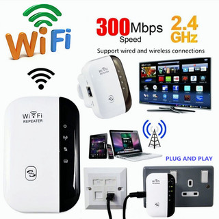 WIFI Repeater Amplifier สัญญาณ ไวไฟ 300 Mbps เครือข่ายไร้สาย Extender ...