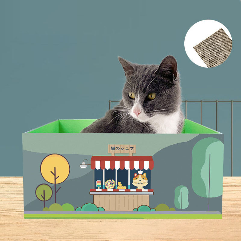 ลับเล็บแมว-ที่ลับเล็บแมว-ที่นอนแมว-ที่นอนลับเล็บ-ฝนเล็บแมว-แผ่นลับเล็บ-แผ่นฝนเล็บ-cat-scratcher-board-กล่องลับเล็บ