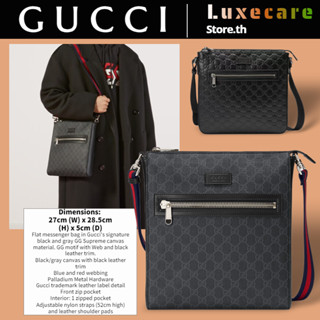 กุชชี่👜Gucci GG Supreme Men/Shoulder Bag ผู้ชาย/กระเป๋าสะพายไหล่/กระเป๋าสะพายข้าง