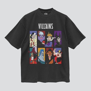 เสื้อDisney ลาย Villains Disney 😈 สีเทา ฟอกเฟด (TMA-008)