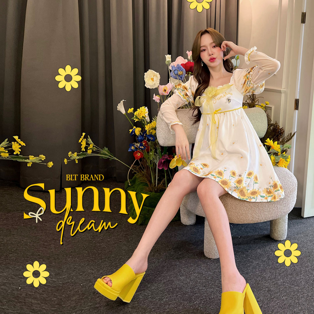 r57-sunny-dream-dress-มินิเดรสสีขาวกับทานตะวัน