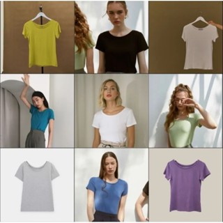 maison KEEPS Soft Basic Tee เสื้อยืดผู้หญิง สีพื้น Lemon