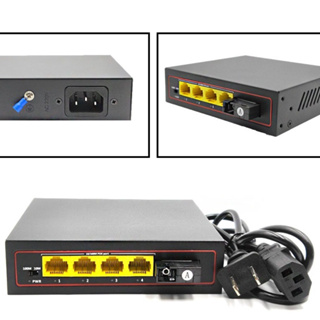 media converter fiber sc + poe switch 4 port สินค้าขายเป็นคู่TX RX / md022