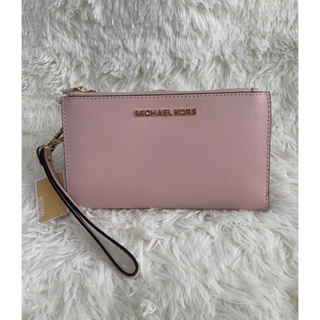 กระเป๋า MK MichaelKors 👛 Jet Set Travel Large Double Zip Wristlet ใบยาว📍 พร้อมส่งค่ะ