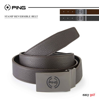 PING STAMP REVERSIBLE BELT  PING  BELT  เข็มขัดผู้ชาย เข็มขัดหนัง