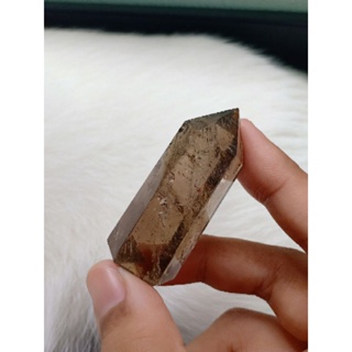 Smoky quartz | สโมคกี้ ควอตซ์ #SQT1 #point ✨ ทรงแท่ง สีน้ำตาล 🤎สูง 4.9 cm หินธรรมชาติ หินสะสม