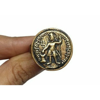 แหวนทองเหลือง แหวนแกะสลักโรมัน กรีกโบราณ ขนาด 58 Rare Unique Roman Greek Brass Intaglio Engraved Ring Size 58 or 8.5US