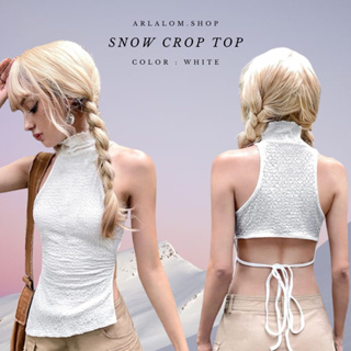 Arlalom ✿ Snow Crop Top | เสื้อกล้าม คอเต่า ผูกหลังสีขาว
