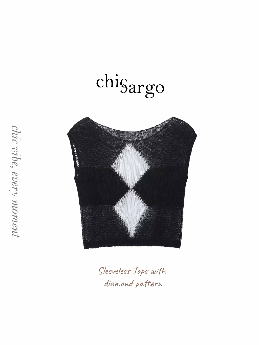 chiccargo-พร้อมส่ง-sleeveless-tops-with-diamond-pattern-เสื้อไหมพรม