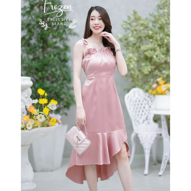 tw18569-dress-คอหน้ารุดสายผูกไหล่