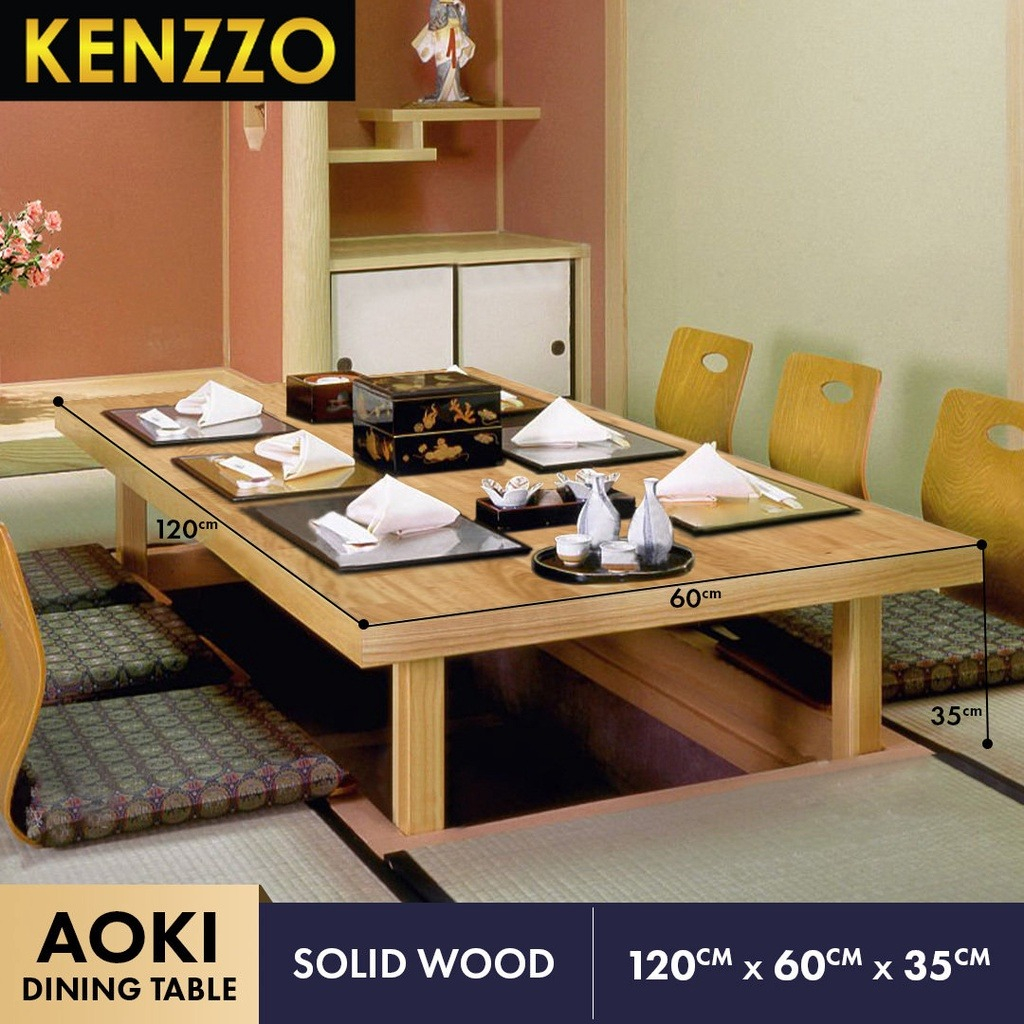 kenzzo-โต๊ะรับประทานอาหาร-ไม้แท้ทั้งตัว-สไตล์ญี่ปุ่น-japanese-solid-wood-dining-table