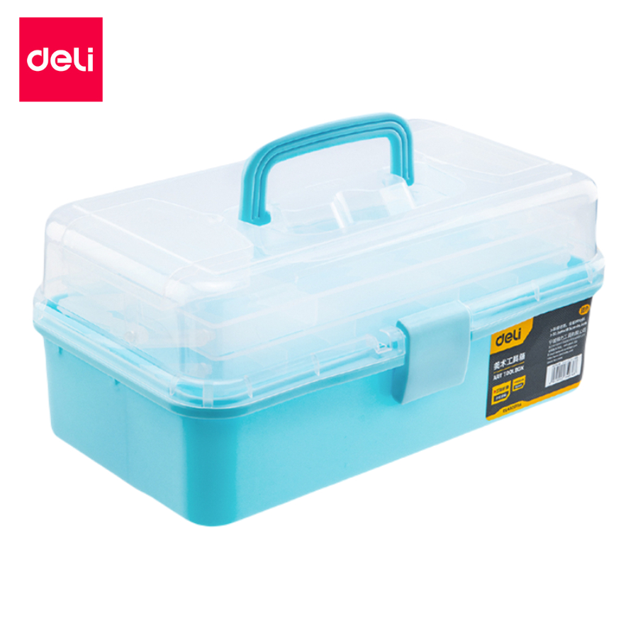 deli-กล่องเครื่องมือพลาสติก-กล่องเครื่องมือ-ที่เก็บอุปกรณ์ช่าง-ฝาล็อค-มีหูหิ้ว-เคลื่อนย้ายสะดวก-plastic-tool-box